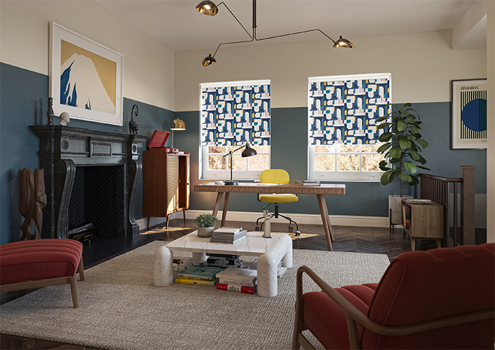 Archways, Navy - Twist&Fit Roller Blind - Image 7